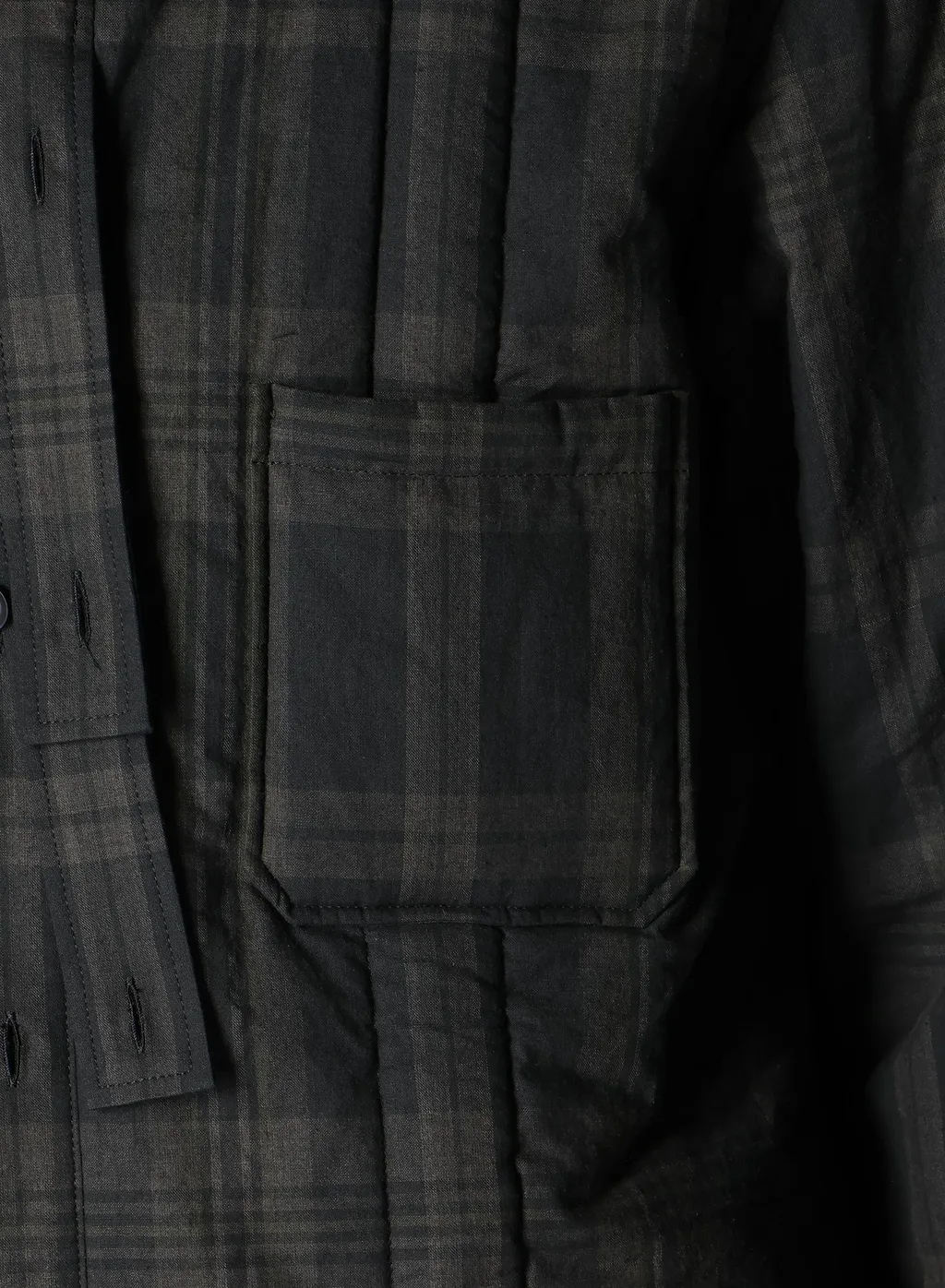 Ink Madras Plaid Padded Blouse