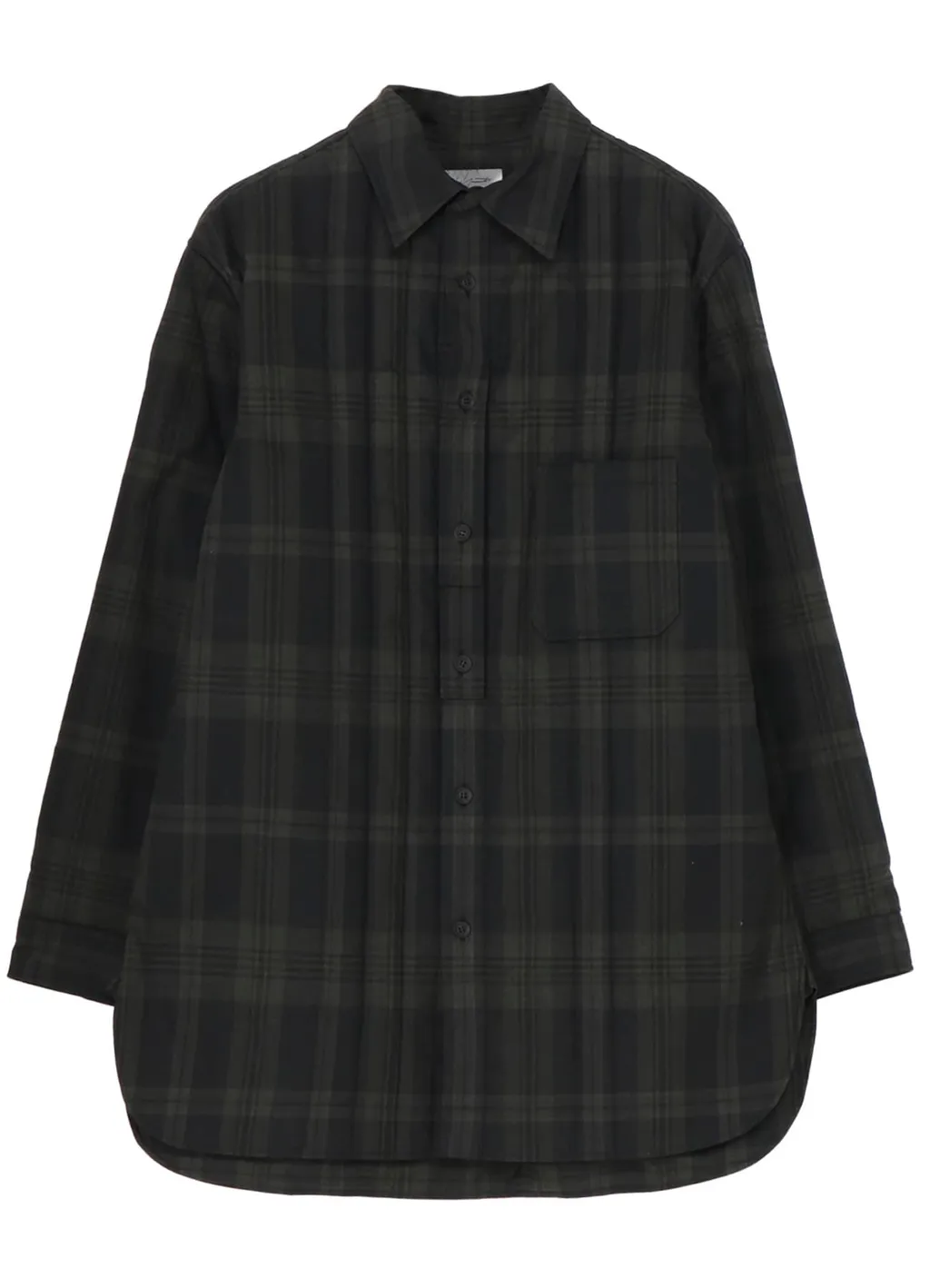 Ink Madras Plaid Padded Blouse