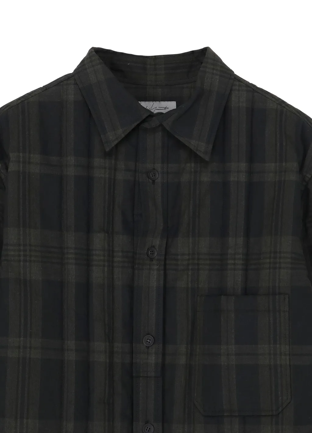 Ink Madras Plaid Padded Blouse