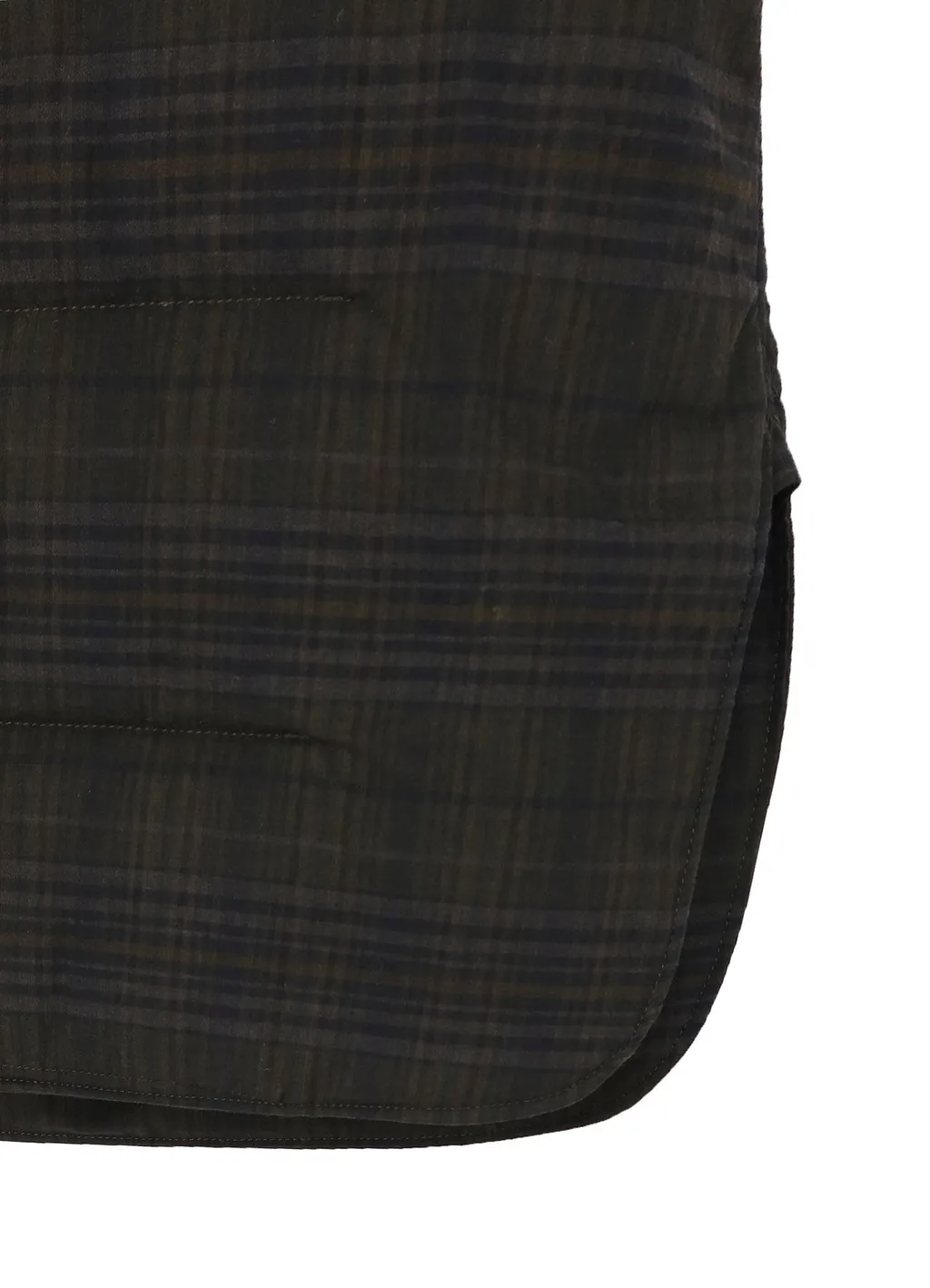 Madras Ink Plaid Double Collar Padded Blouse