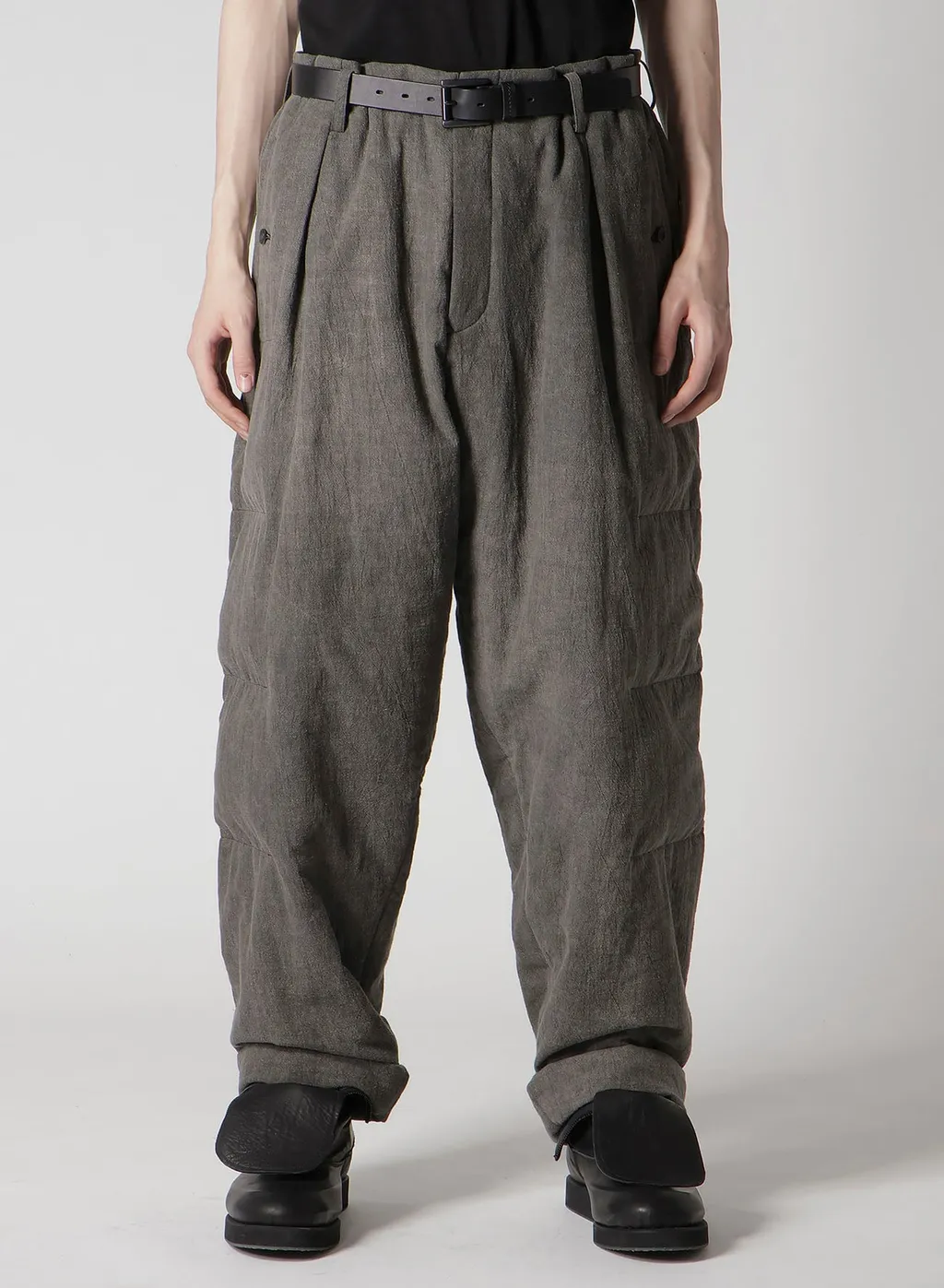 Cotton Linen Sheeting Horizontal Padded Pants