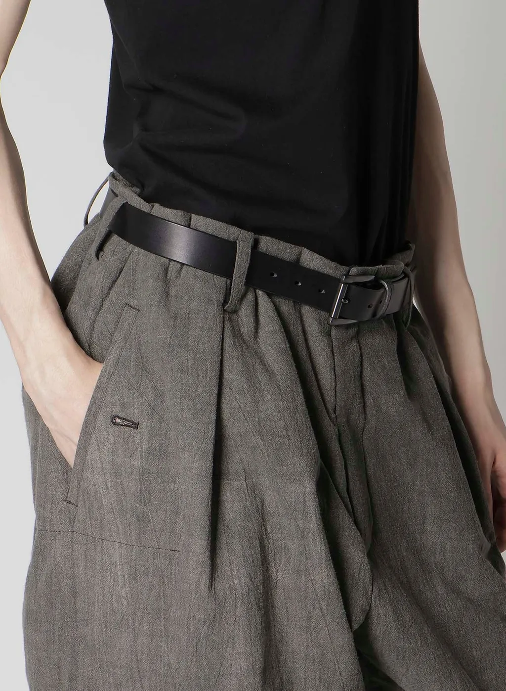 Cotton Linen Sheeting Horizontal Padded Pants