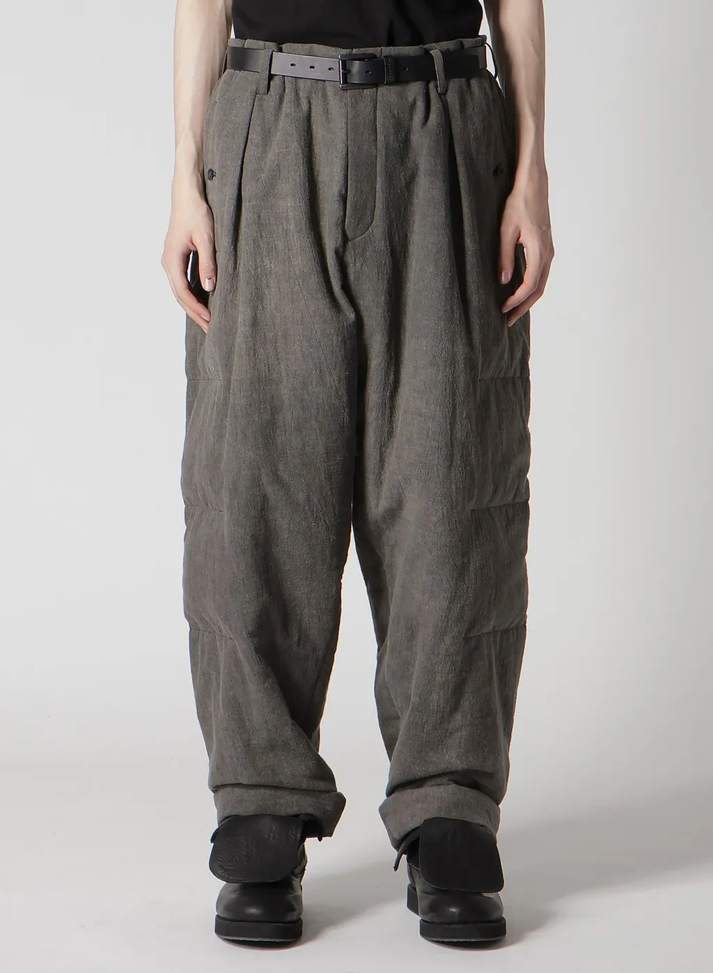 Cotton Linen Sheeting Horizontal Padded Pants