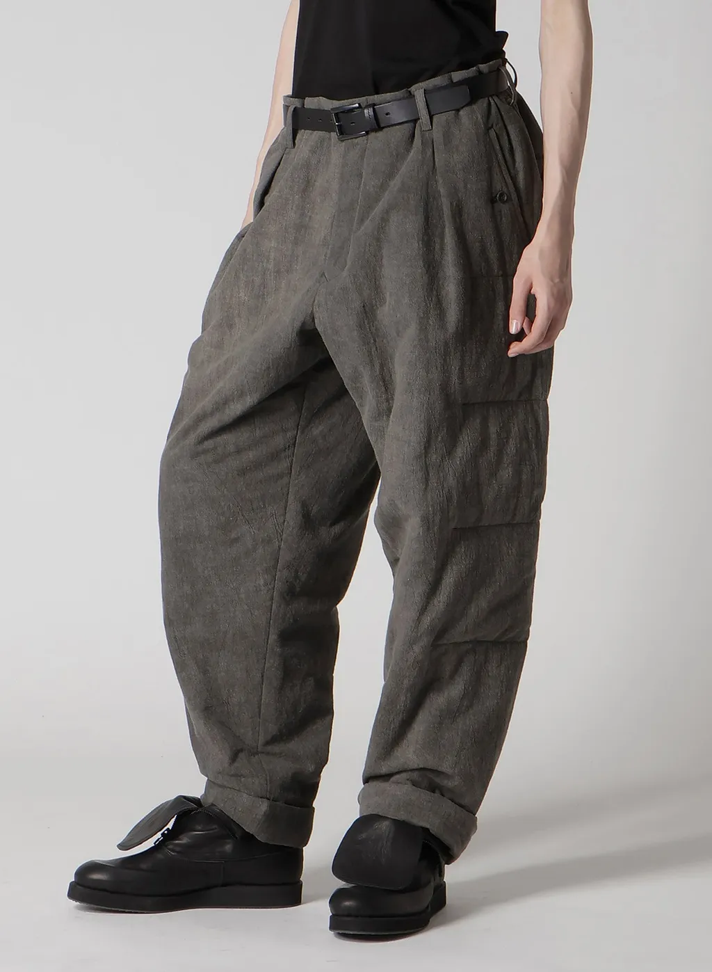 Cotton Linen Sheeting Horizontal Padded Pants