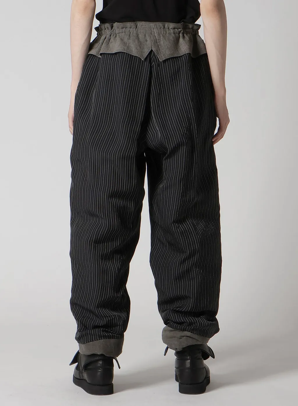 Cotton Linen Sheeting Horizontal Padded Pants