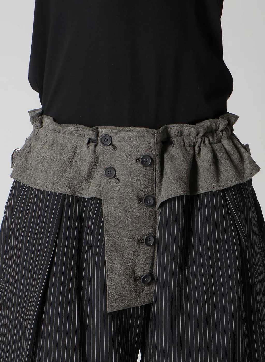 Cotton Linen Sheeting Horizontal Padded Pants