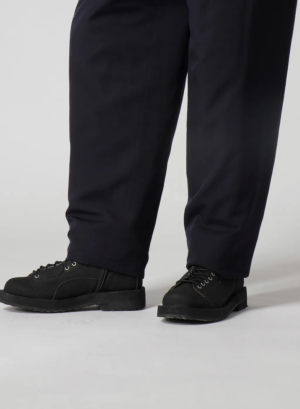 Navy Wool Gabardine One Side Pkt Pants With Liner