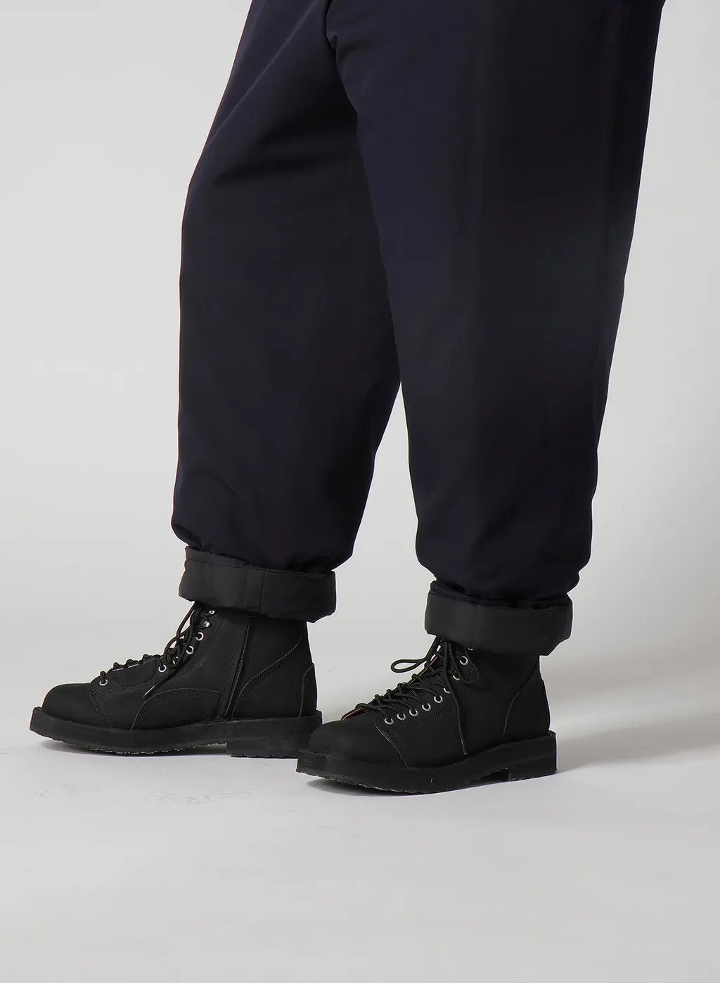 Navy Wool Gabardine One Side Pkt Pants With Liner