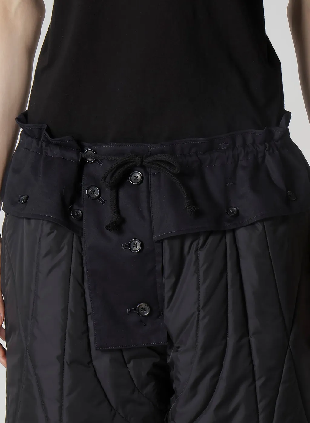 Navy Wool Gabardine One Side Pkt Pants With Liner
