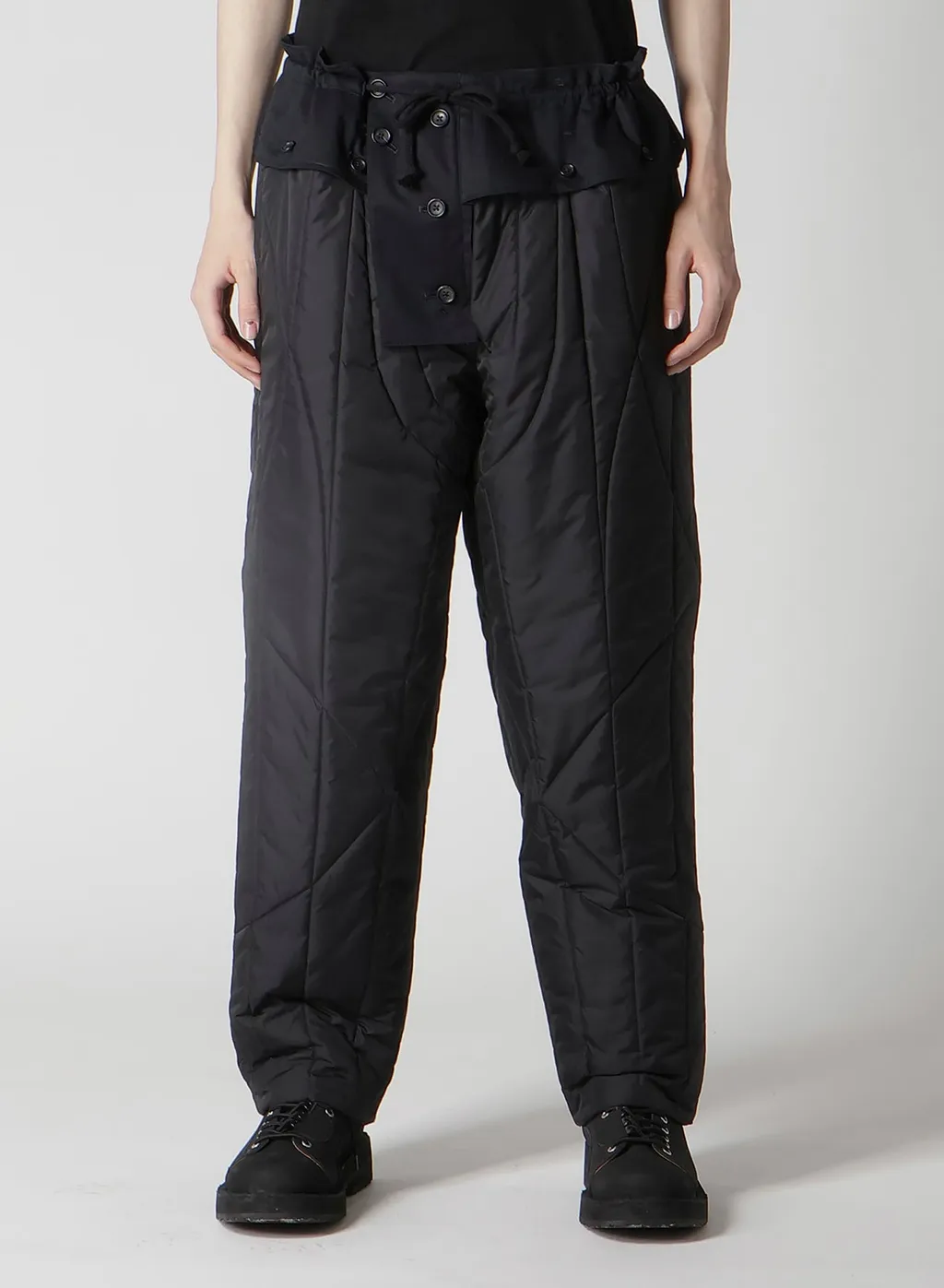 Navy Wool Gabardine One Side Pkt Pants With Liner