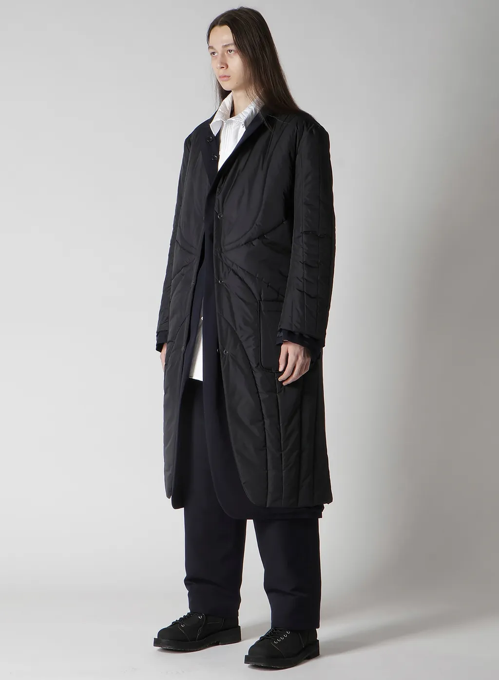 Navy Wool Gabardine One Button Jacket With Liner