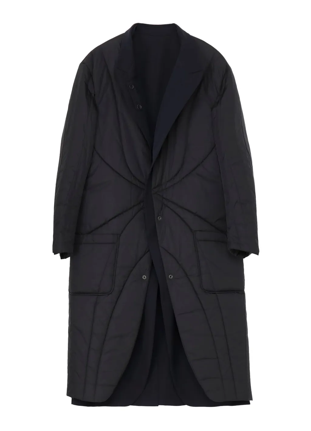 Navy Wool Gabardine One Button Jacket With Liner
