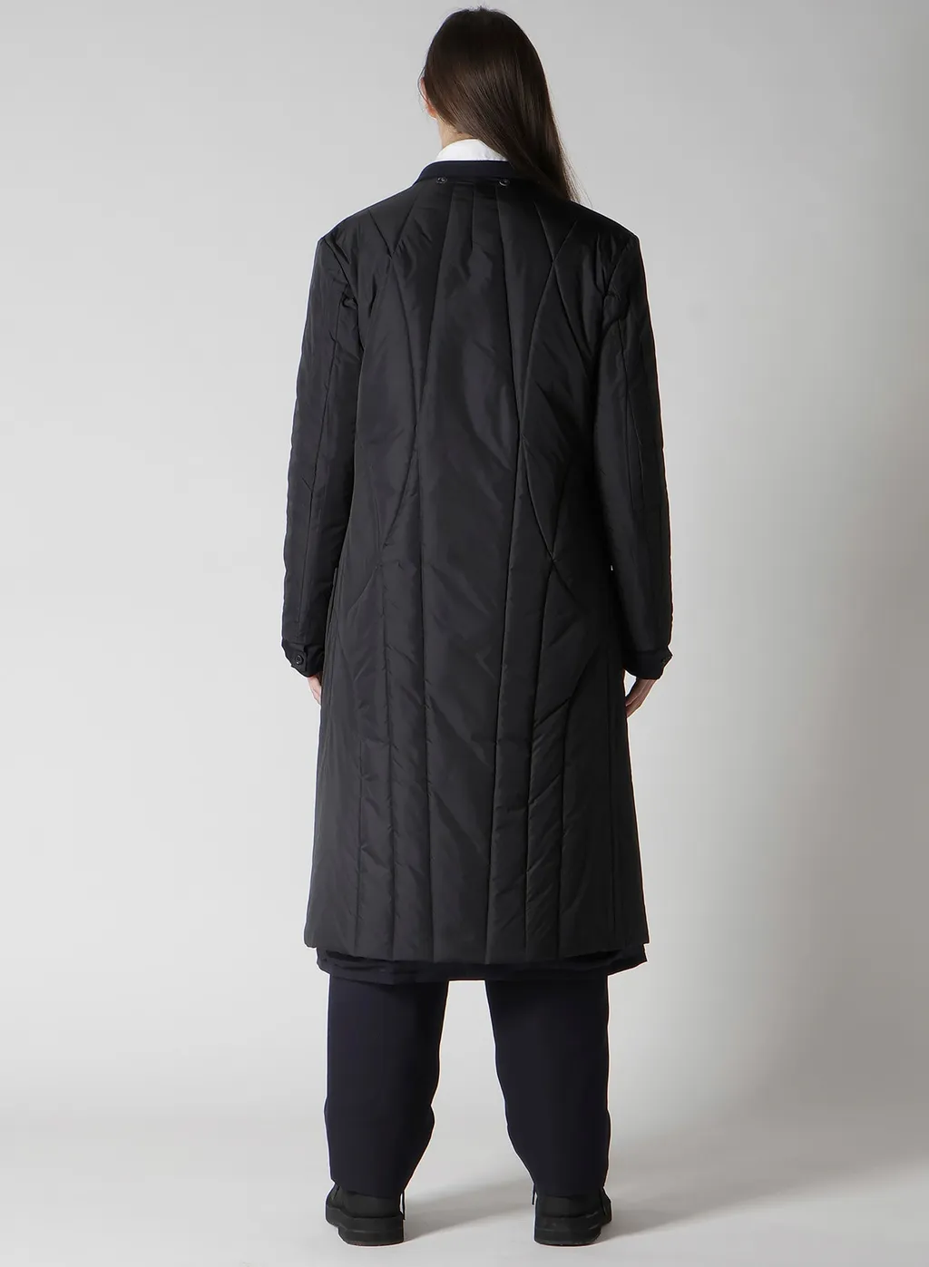 Navy Wool Gabardine One Button Jacket With Liner