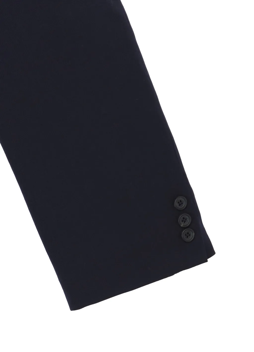 Navy Wool Gabardine One Button Jacket With Liner