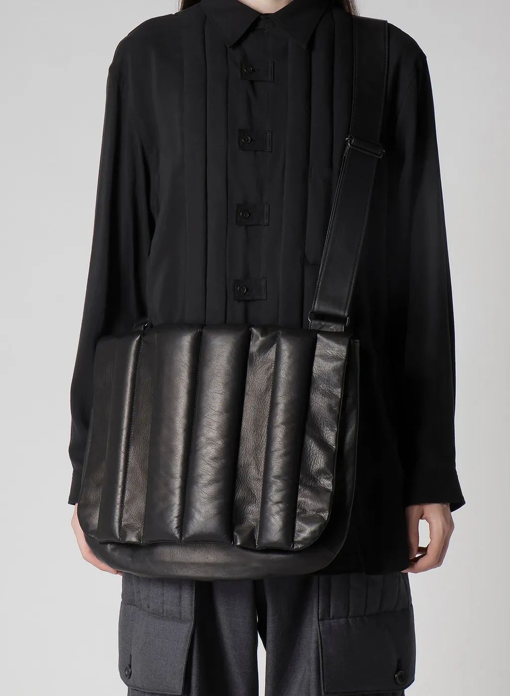 Garment Leather Padded Shoulder Bag