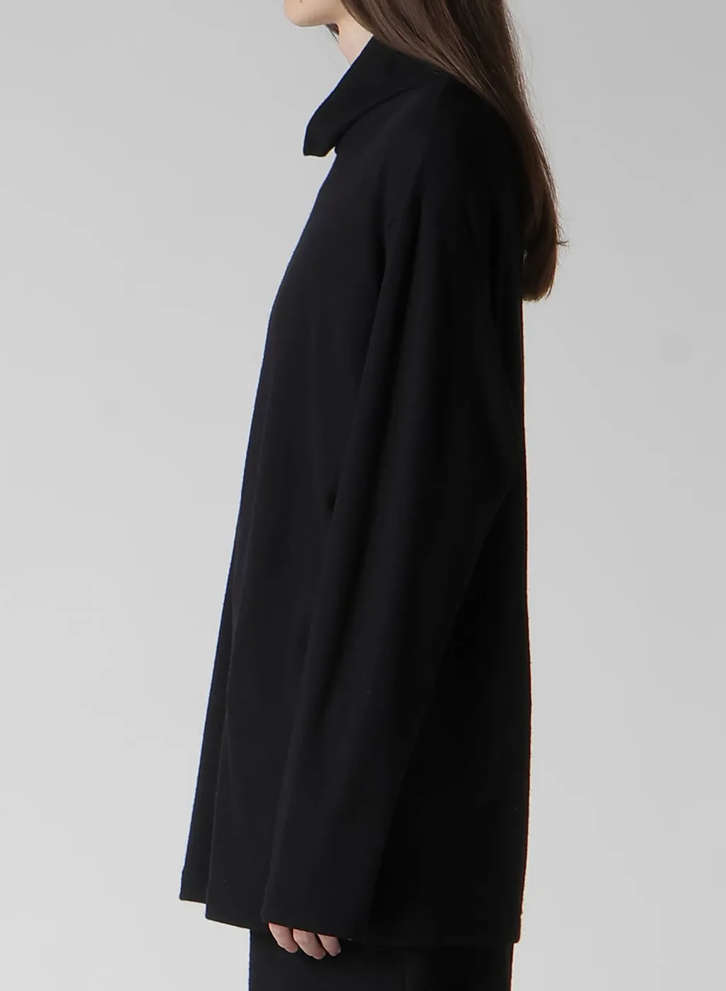 Super 120 Wool Single Jersey Turtle Neck Ls Tee