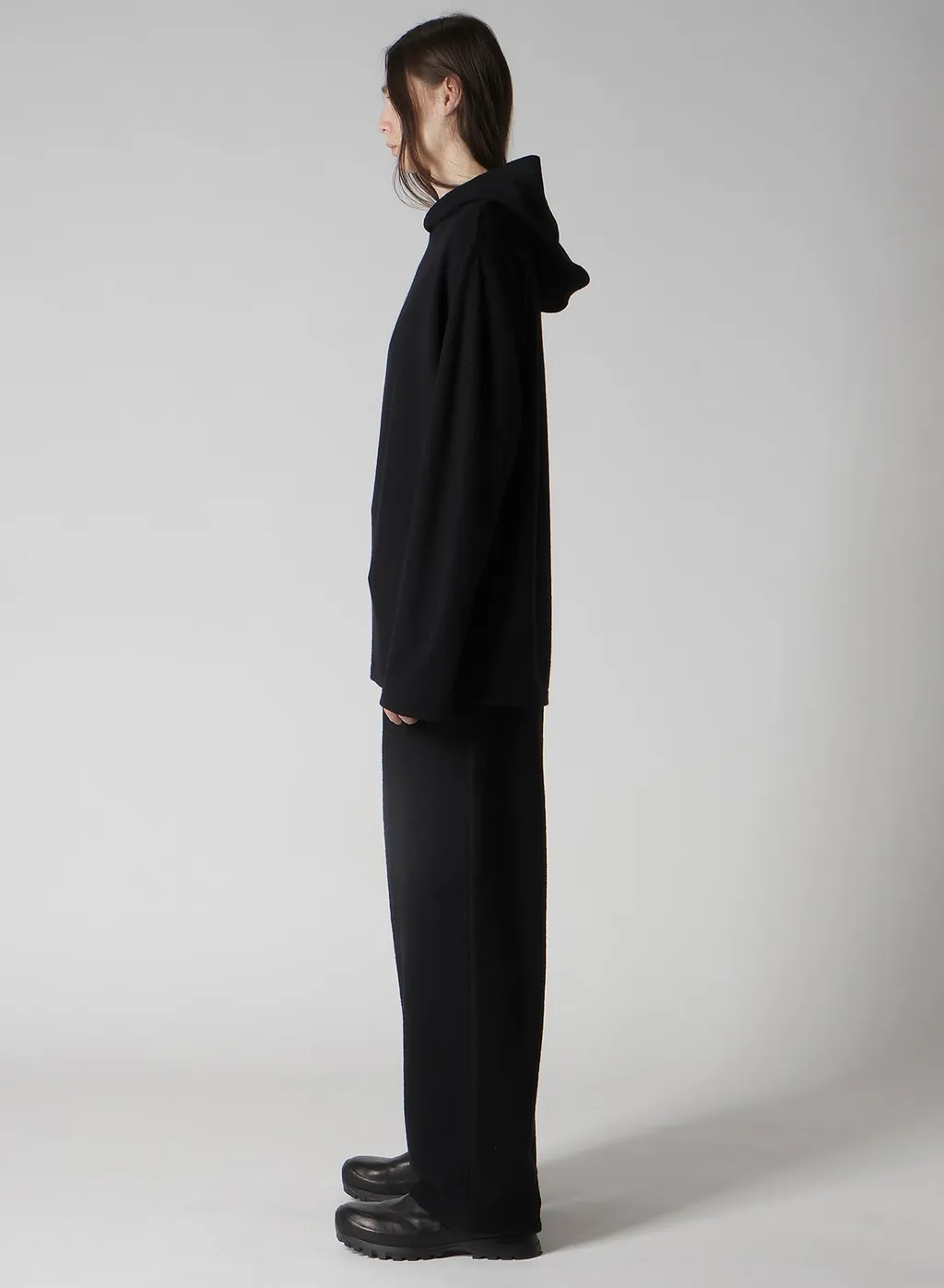 Super 120 Wool Single Jersey Hooded Ls Tee