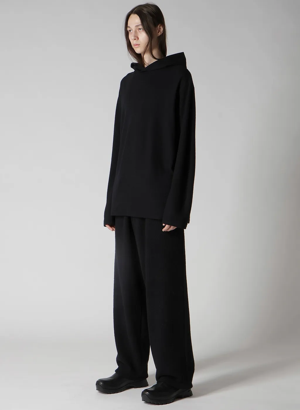 Super 120 Wool Single Jersey Hooded Ls Tee