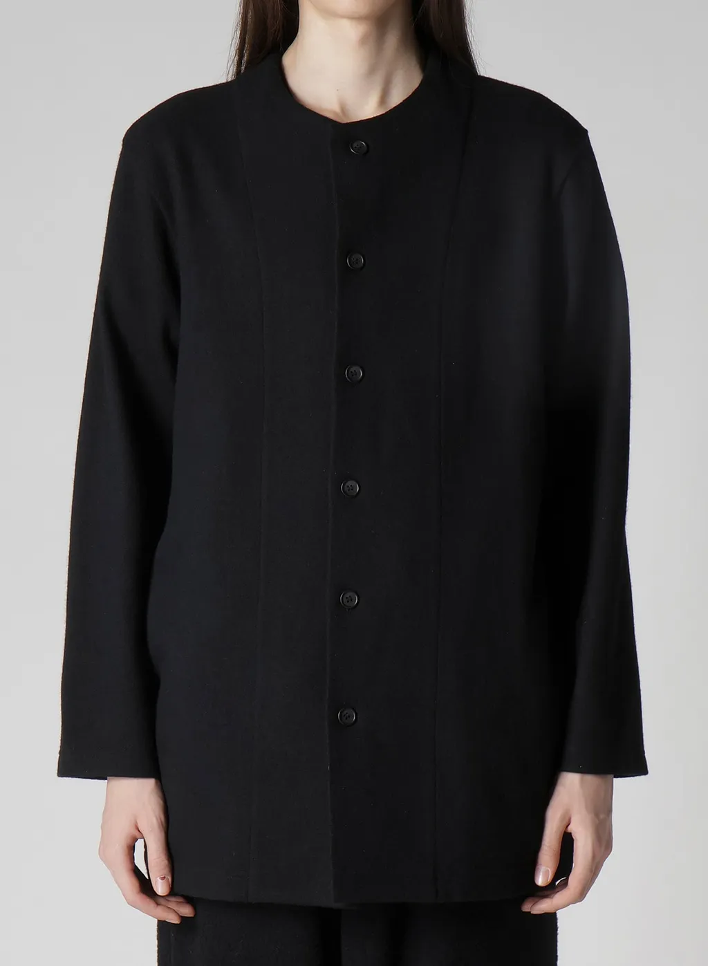 Woollen Jersey Round Neck Jacket