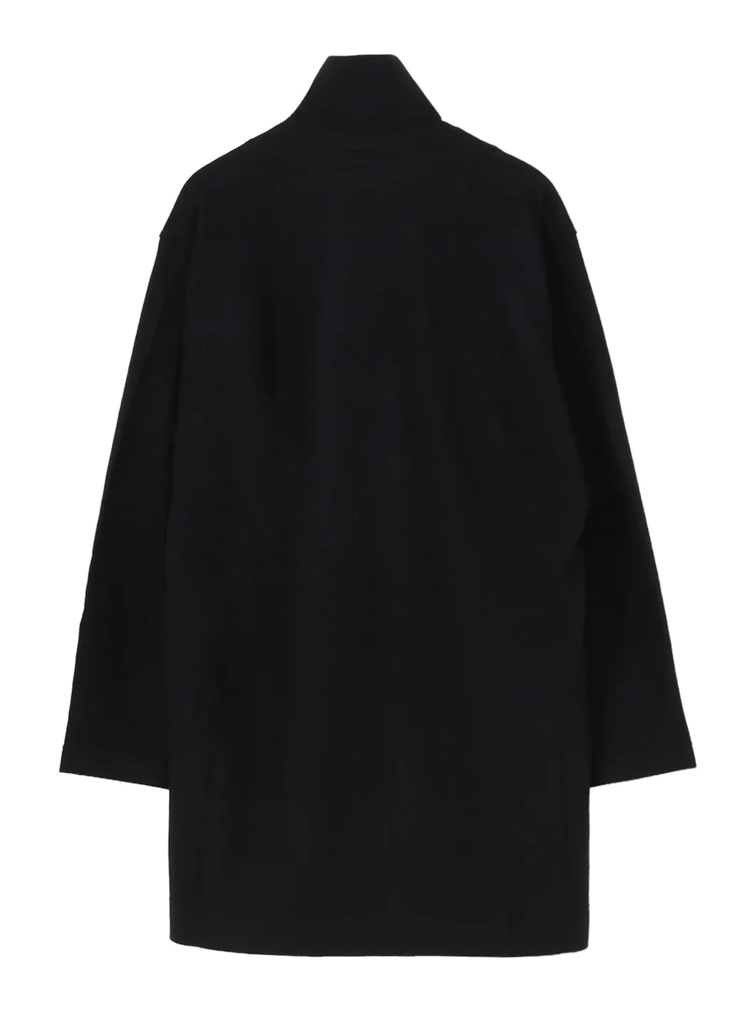 Woollen Jersey High Neck Long Coat