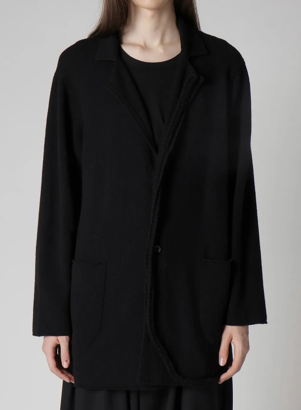7G1P Plain Stitch With String String Detail Jacket