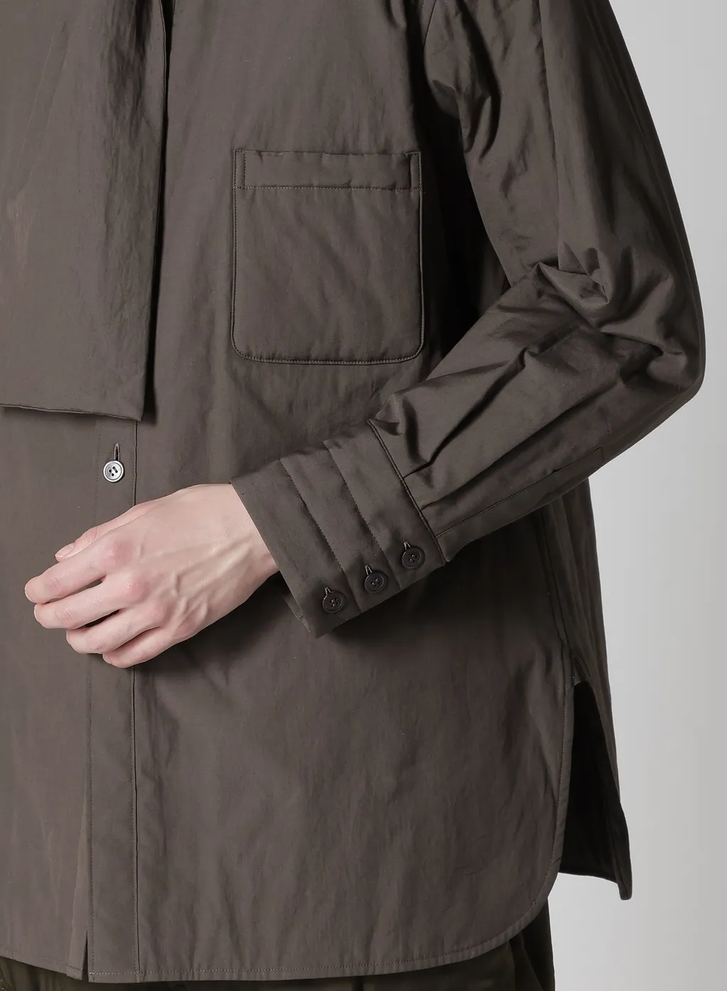Gray Broad Stole Detail Padded Blouse