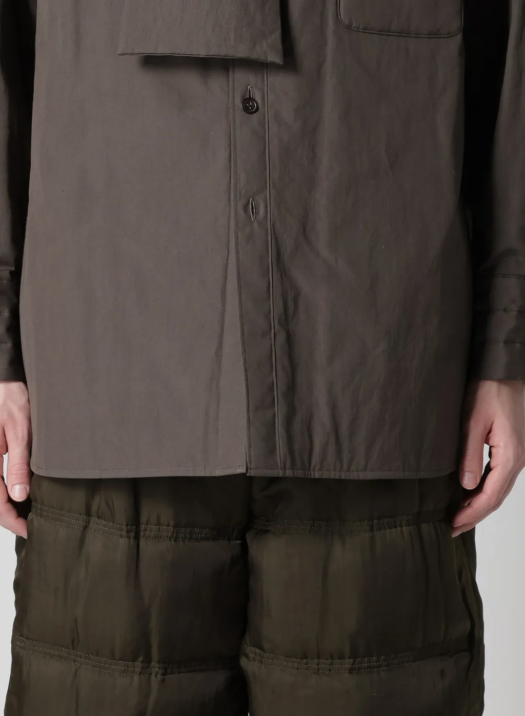 Gray Broad Stole Detail Padded Blouse