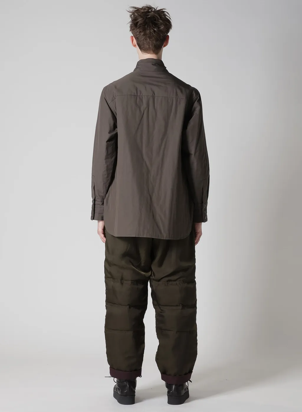 Gray Broad Stole Detail Padded Blouse