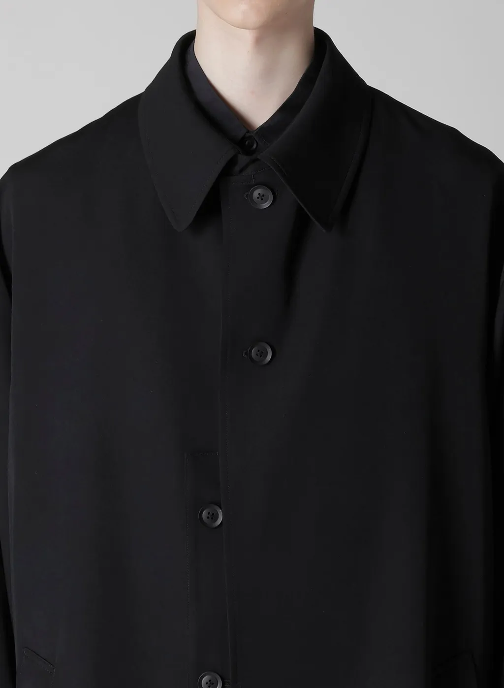 Wool Gabardine Designed Sleeve Coat