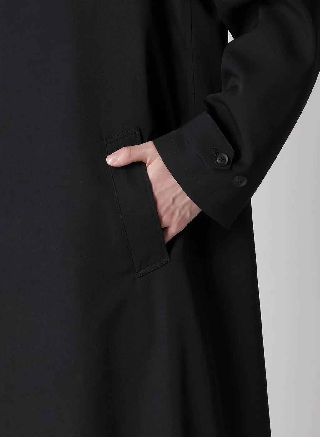 Wool Gabardine Designed Sleeve Coat