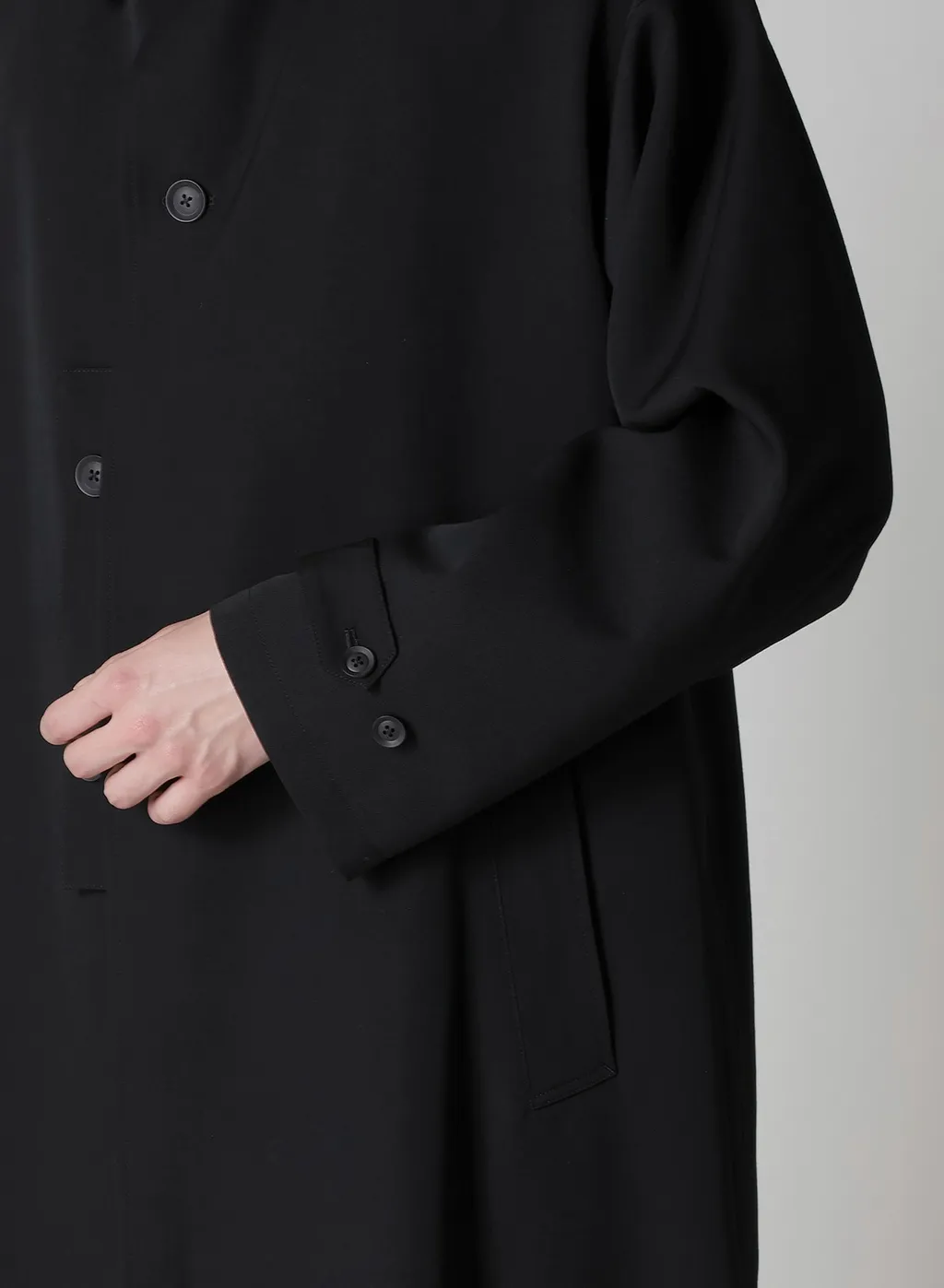 Wool Gabardine Designed Sleeve Coat