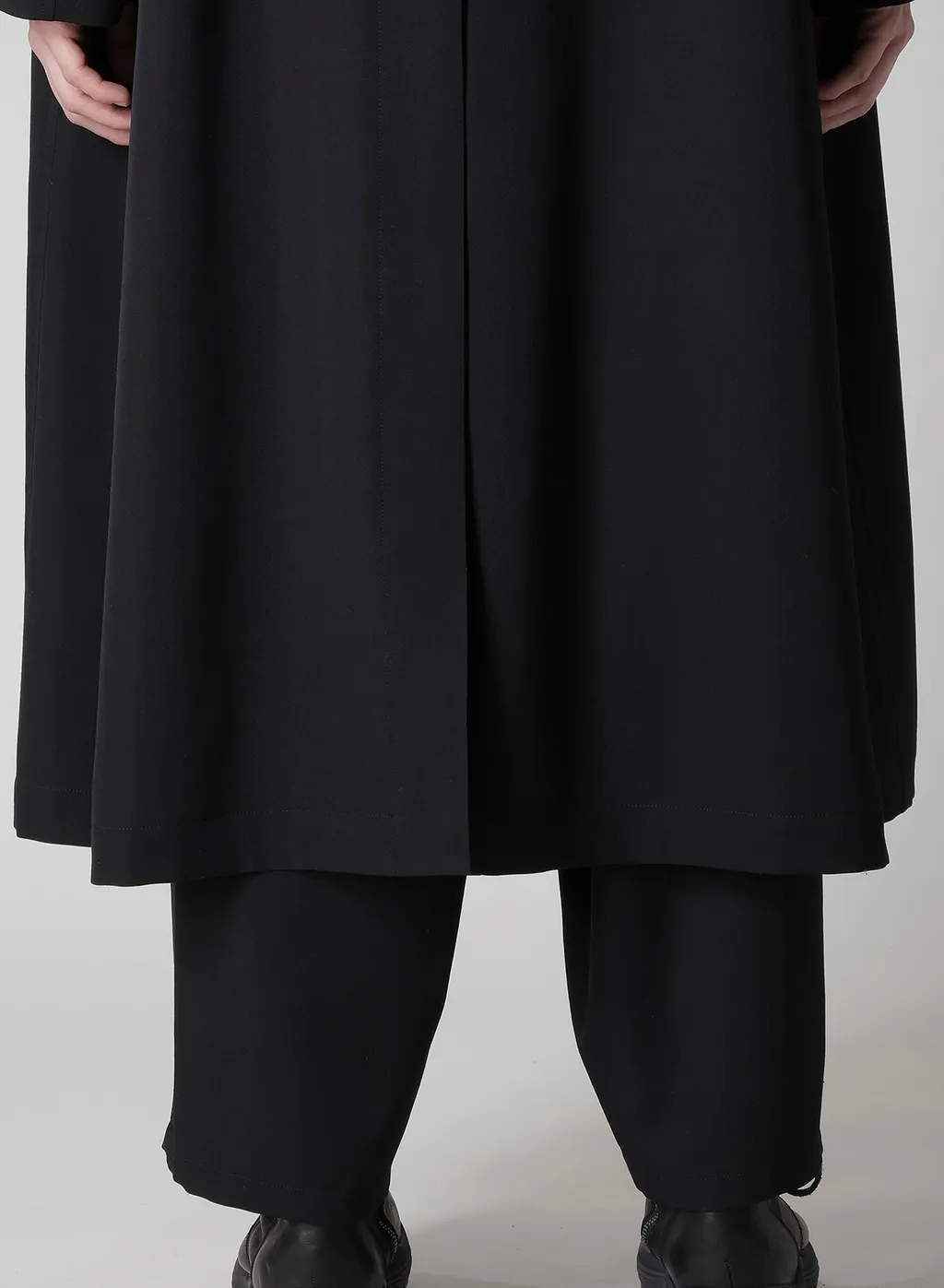Wool Gabardine Designed Sleeve Coat