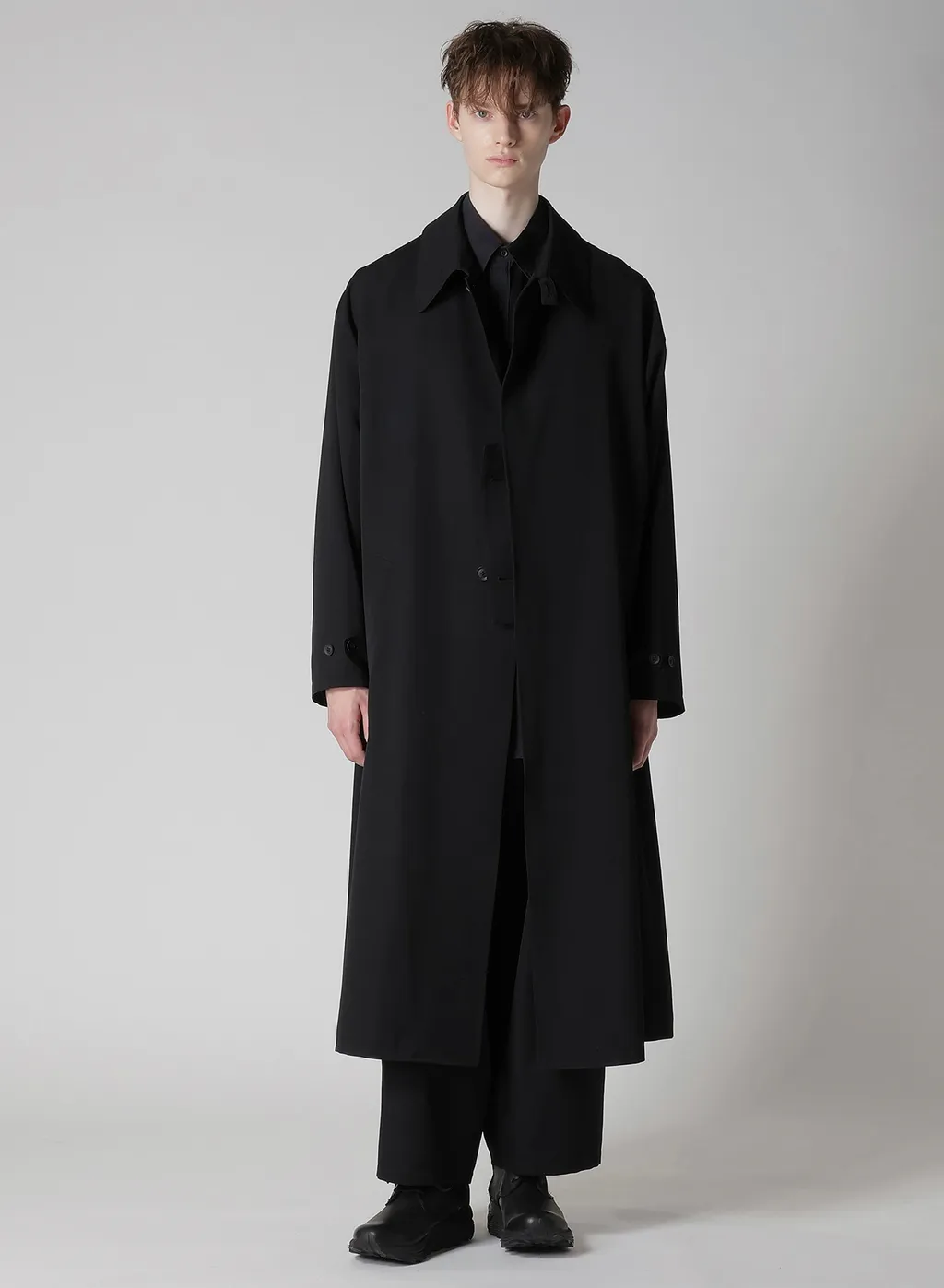 Wool Gabardine Designed Sleeve Coat