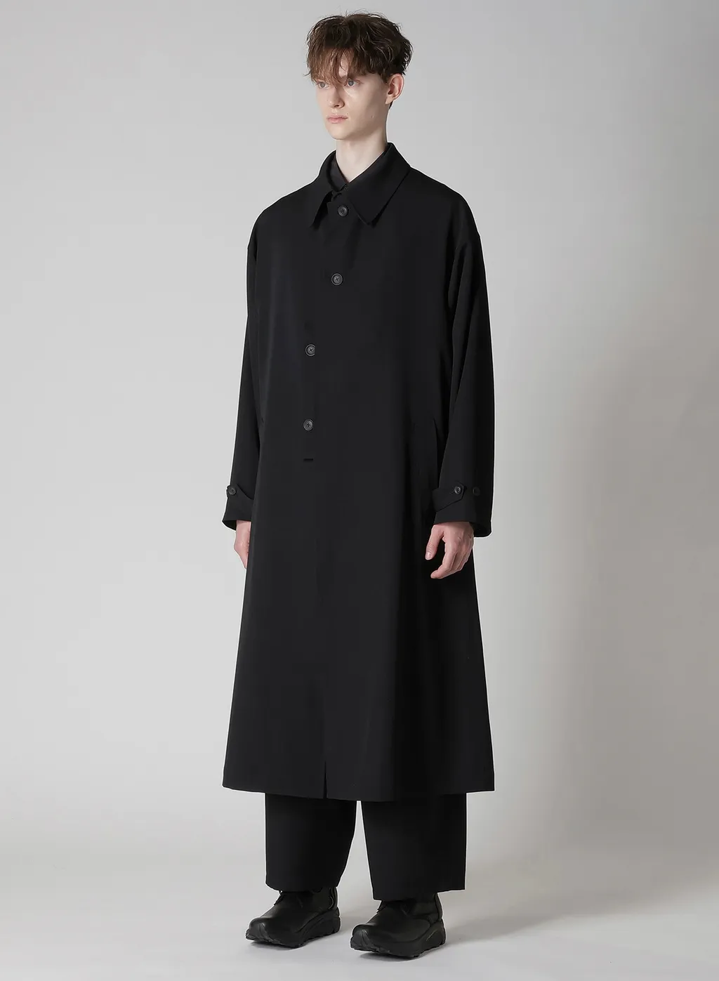 Wool Gabardine Designed Sleeve Coat