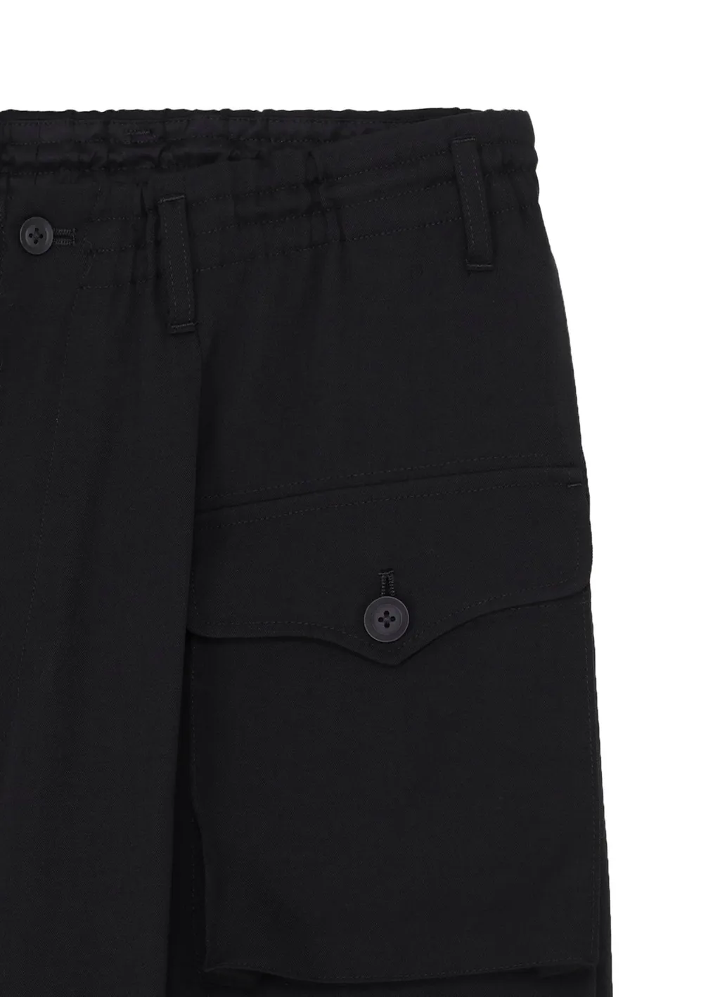 Wool Gabardine Side Tuck Pocket Pants