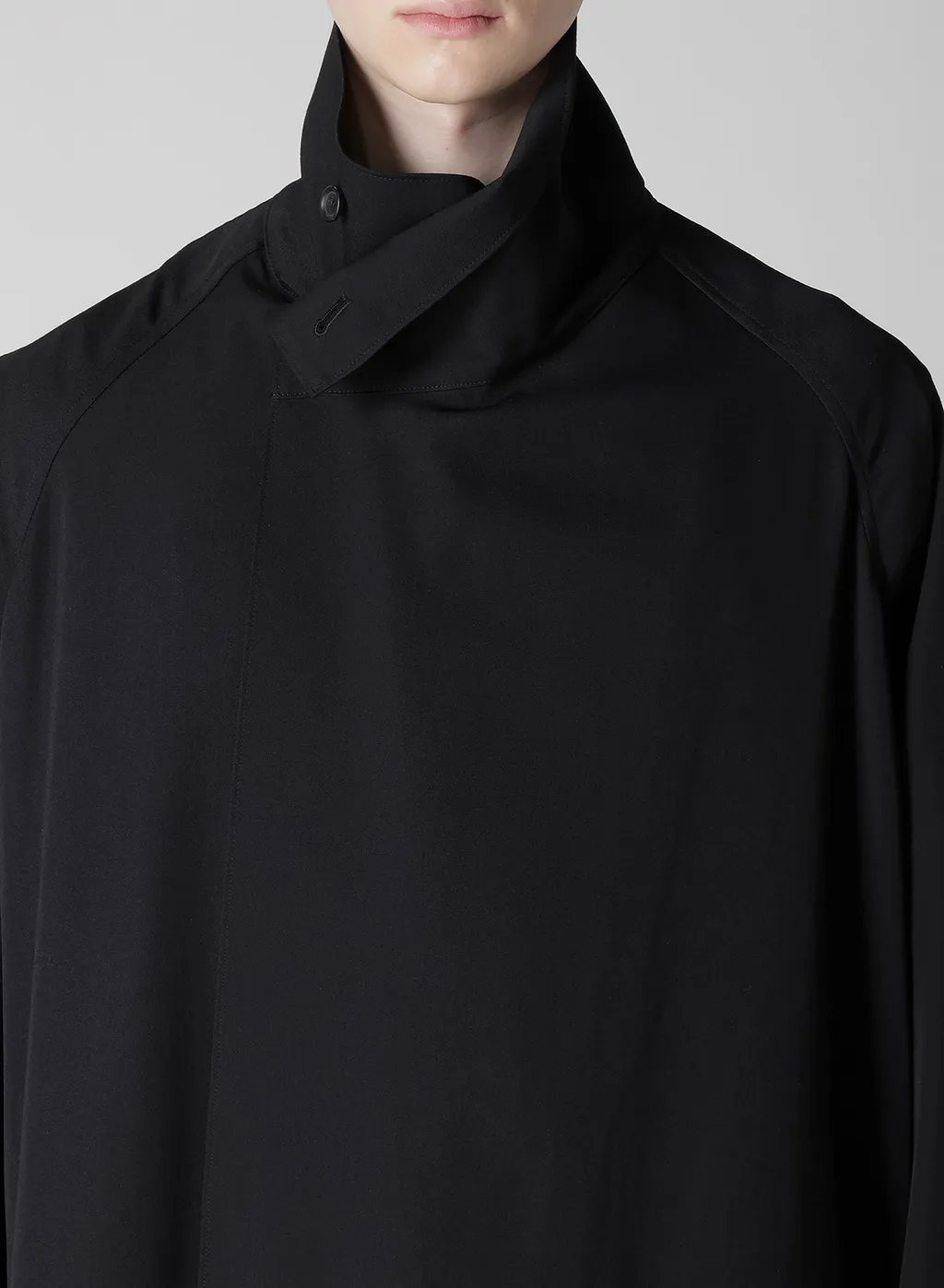 Wool Gabardine Cross Shaped Zipper Coat