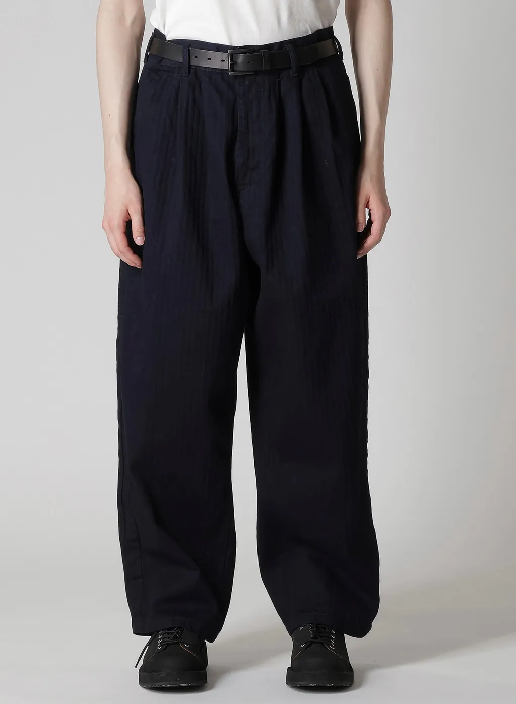 Black Scandal Herringbone Denim Side Tape Detail Pants