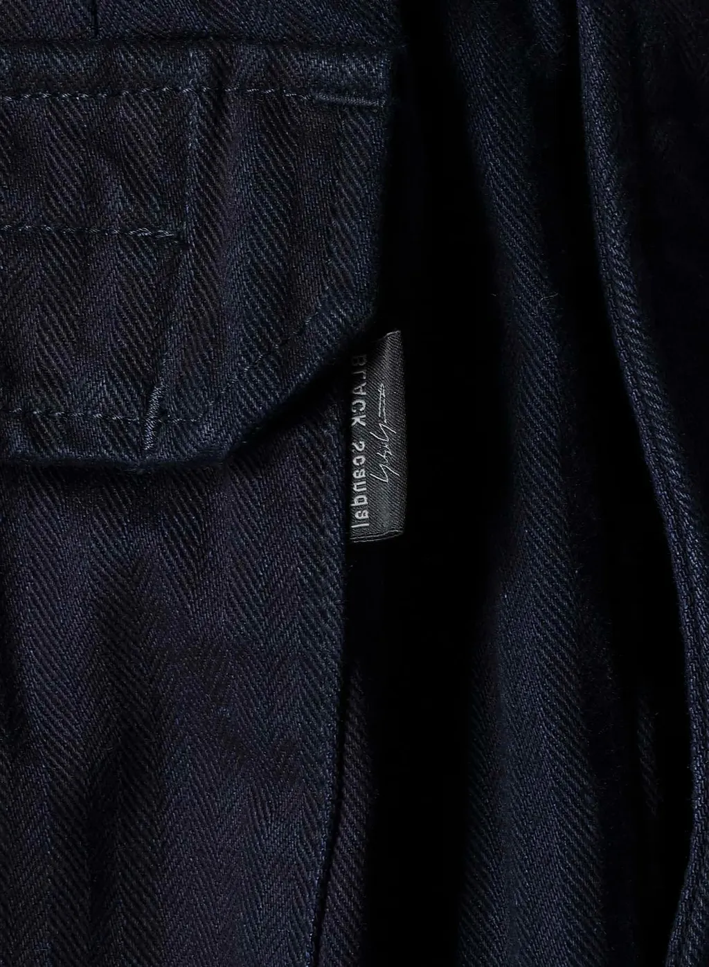 Black Scandal Herringbone Denim Side Tape Detail Pants