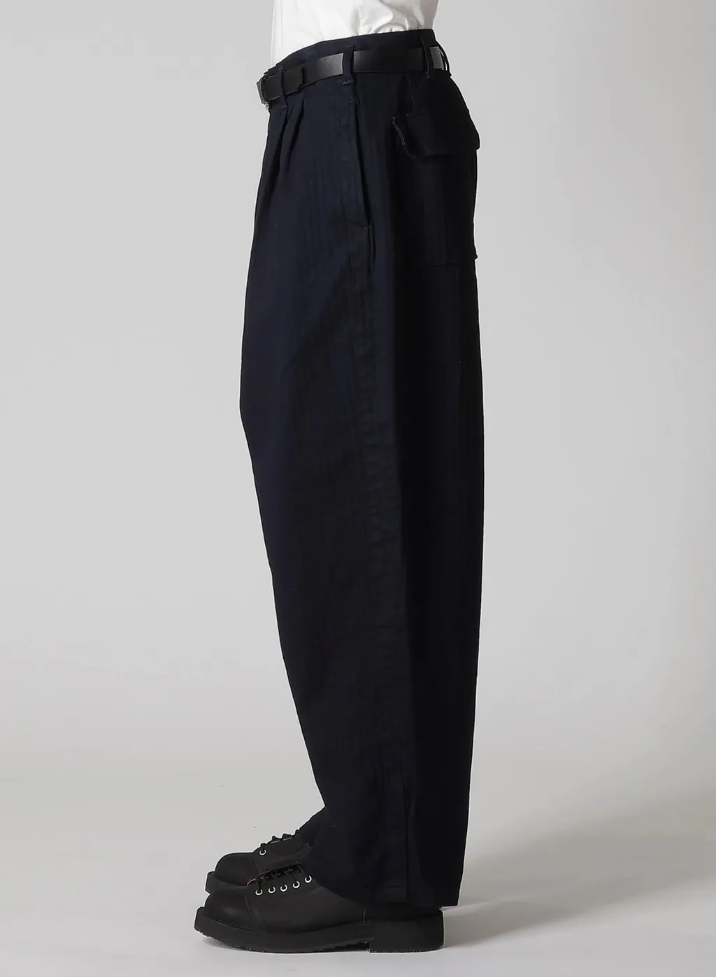 Black Scandal Herringbone Denim Side Tape Detail Pants