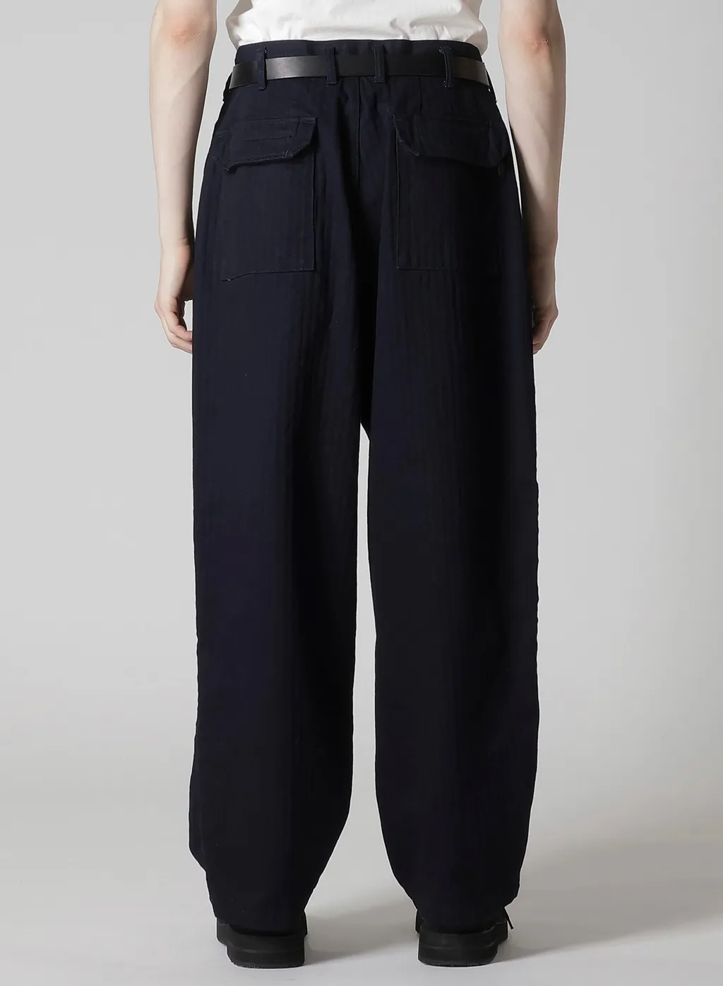 Black Scandal Herringbone Denim Side Tape Detail Pants