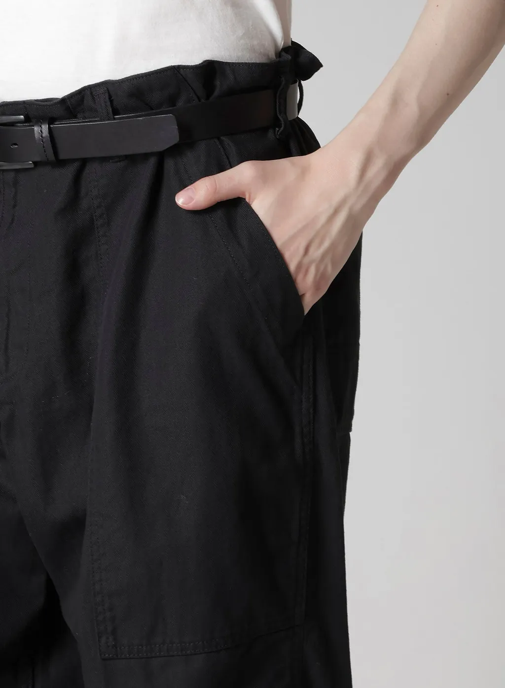 Black Scandal Herringbone Hem Zip Painter Pants