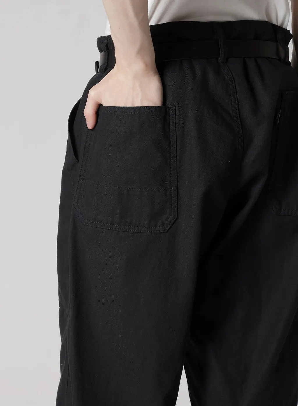Black Scandal Herringbone Hem Zip Painter Pants