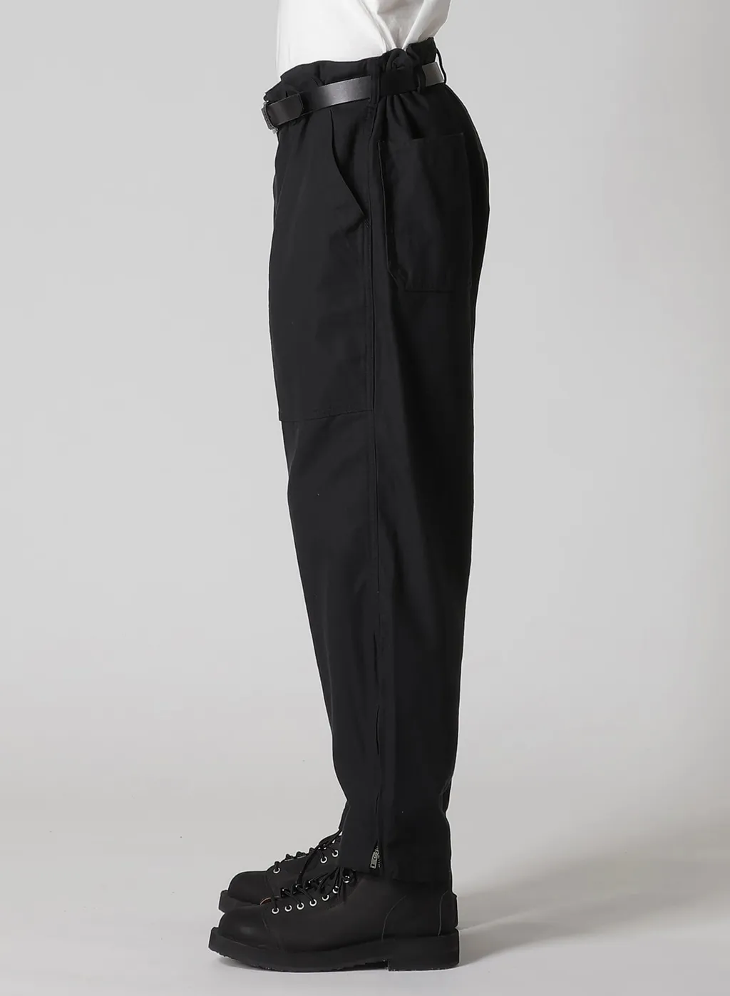 Black Scandal Herringbone Hem Zip Painter Pants