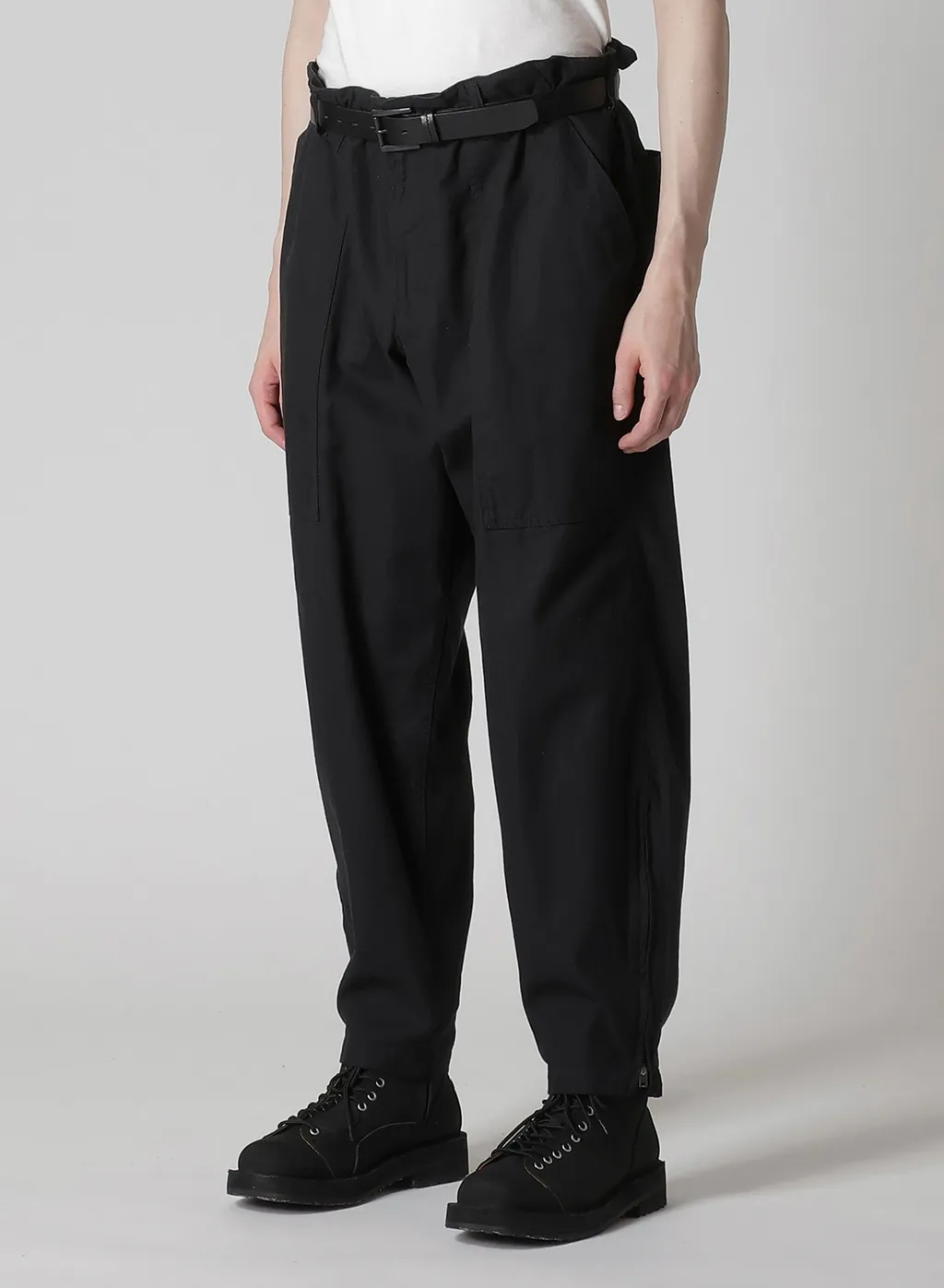 Black Scandal Herringbone Hem Zip Painter Pants