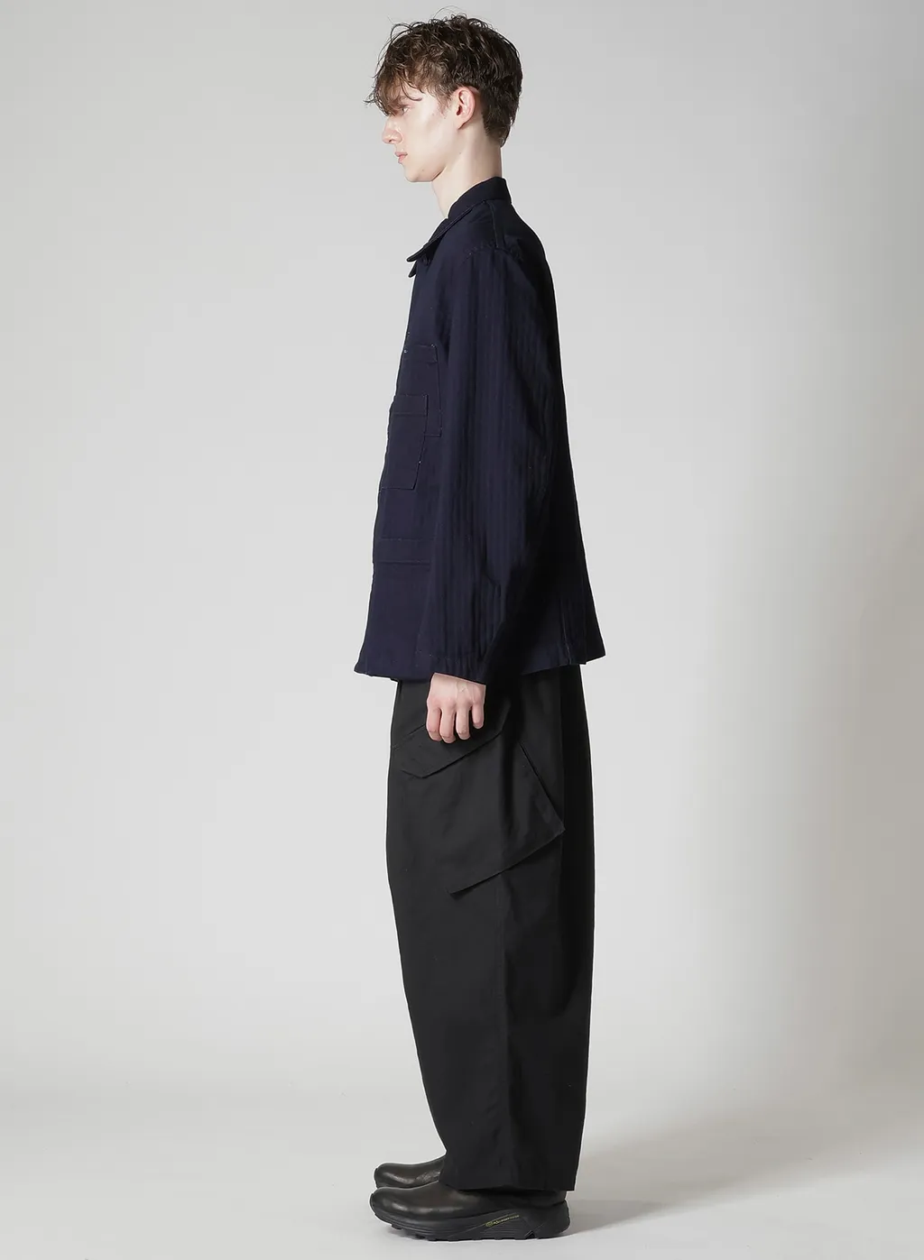 Black Scandal Herringbone Denim 5Bs Overlap Pocket Blouson