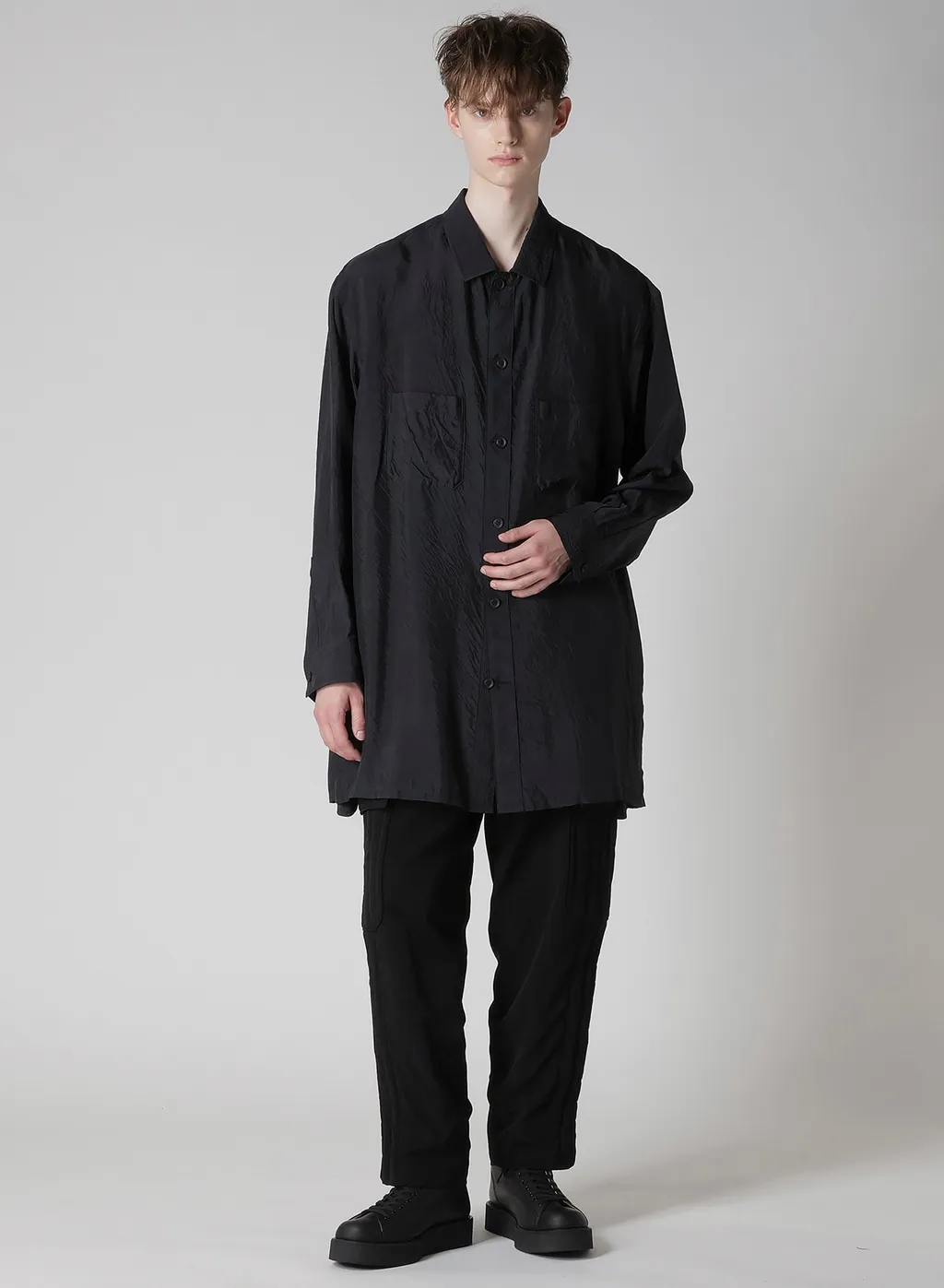 Cu Taffeta Open Collar Shoulder Pl Blouse