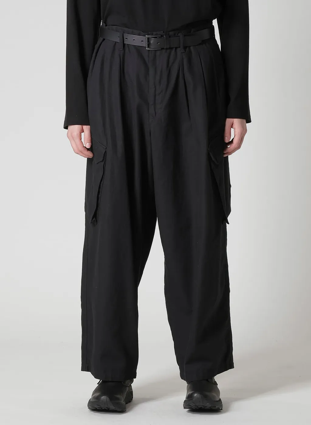 Black Scandal Herringbone 12Tuck Work Pants