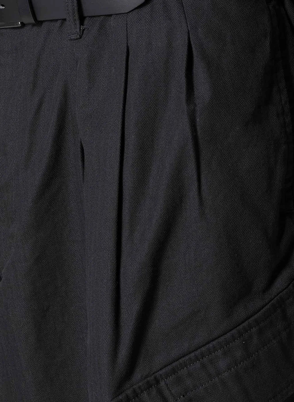 Black Scandal Herringbone 12Tuck Work Pants