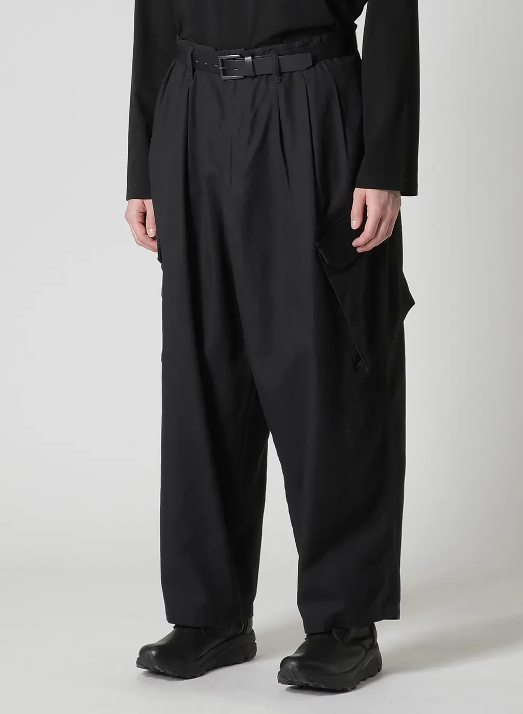 Black Scandal Herringbone 12Tuck Work Pants