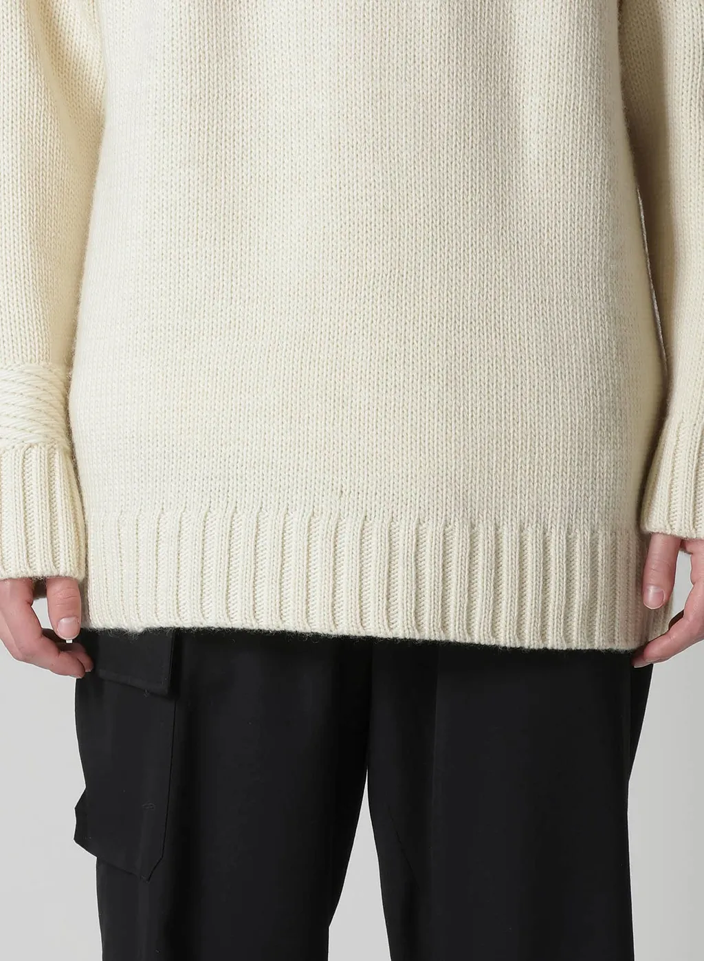 Stitching Macrame Detail High Neck Po